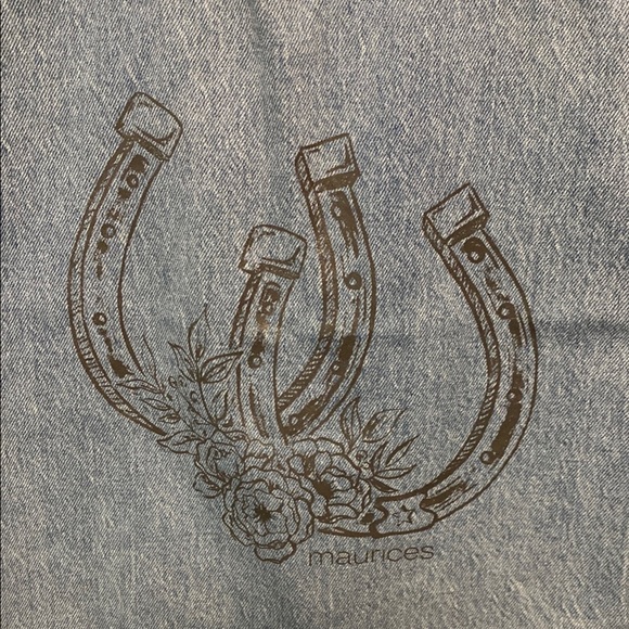 Maurices Denim Tote with Horseshoe and Floral Design Rodeo Shopping & Gym New - Picture 2 of 8